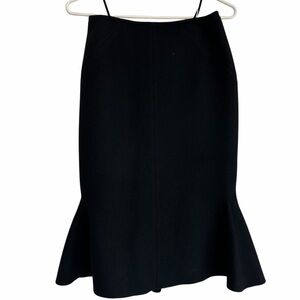 Alaia Wool Blend A-Line Knee-Length Black Flared Skirt Size M